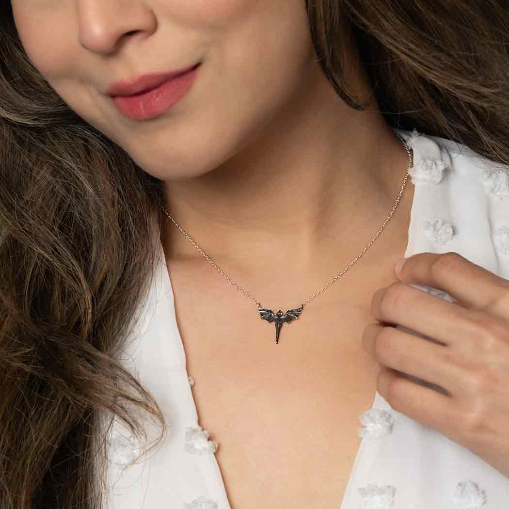Sterling Silver Flying Dragon Necklace