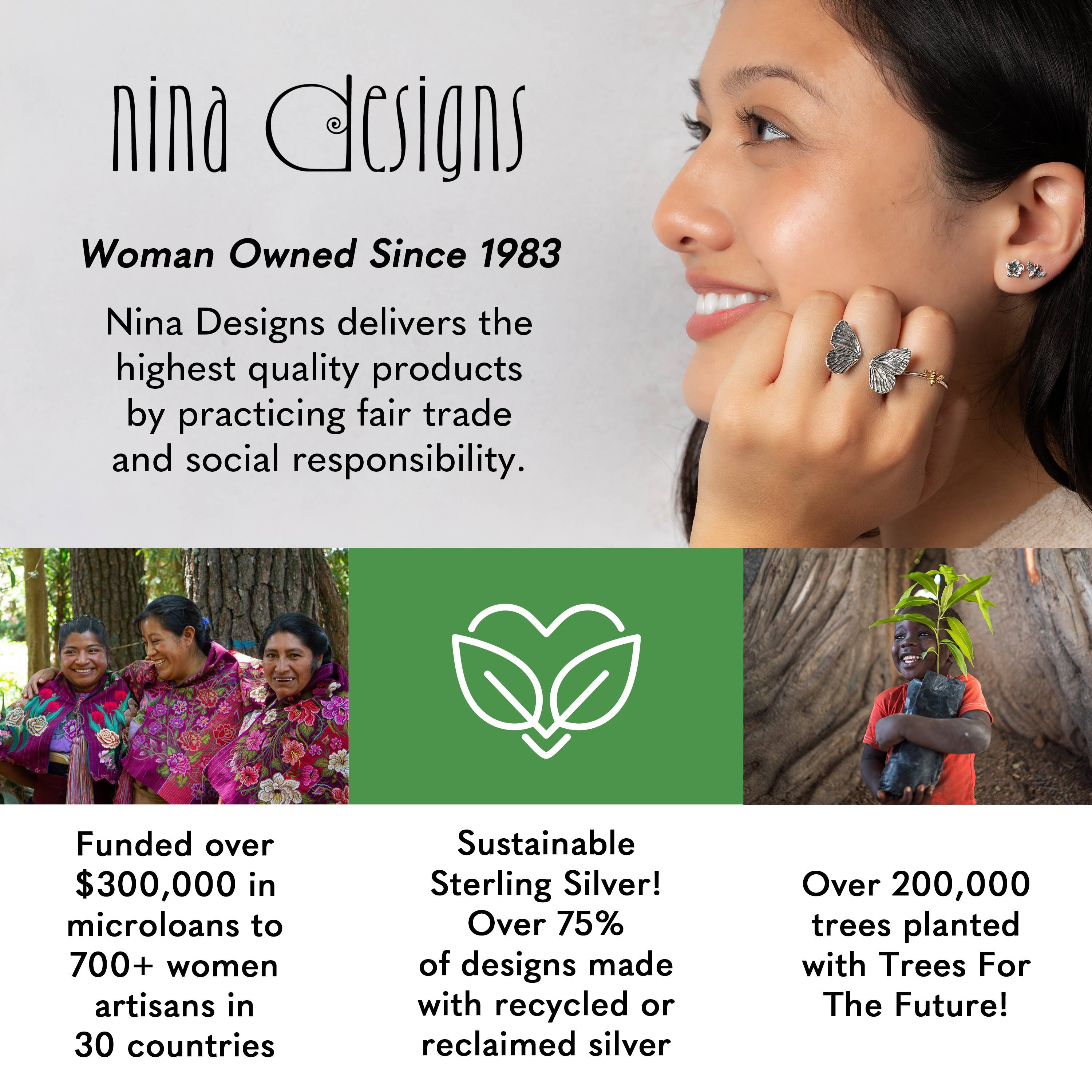 Sterling Silver Two Ghosts Festoon Necklace