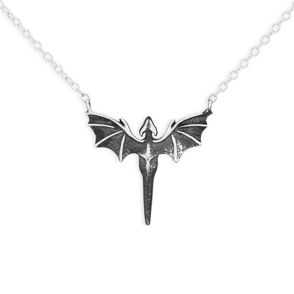 Sterling Silver Flying Dragon Necklace