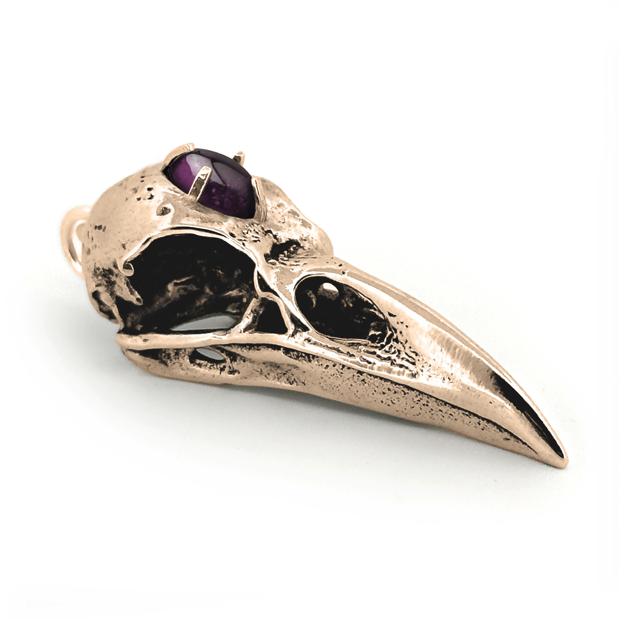 Gemstone Raven: None / Red Garnet / White Bronze