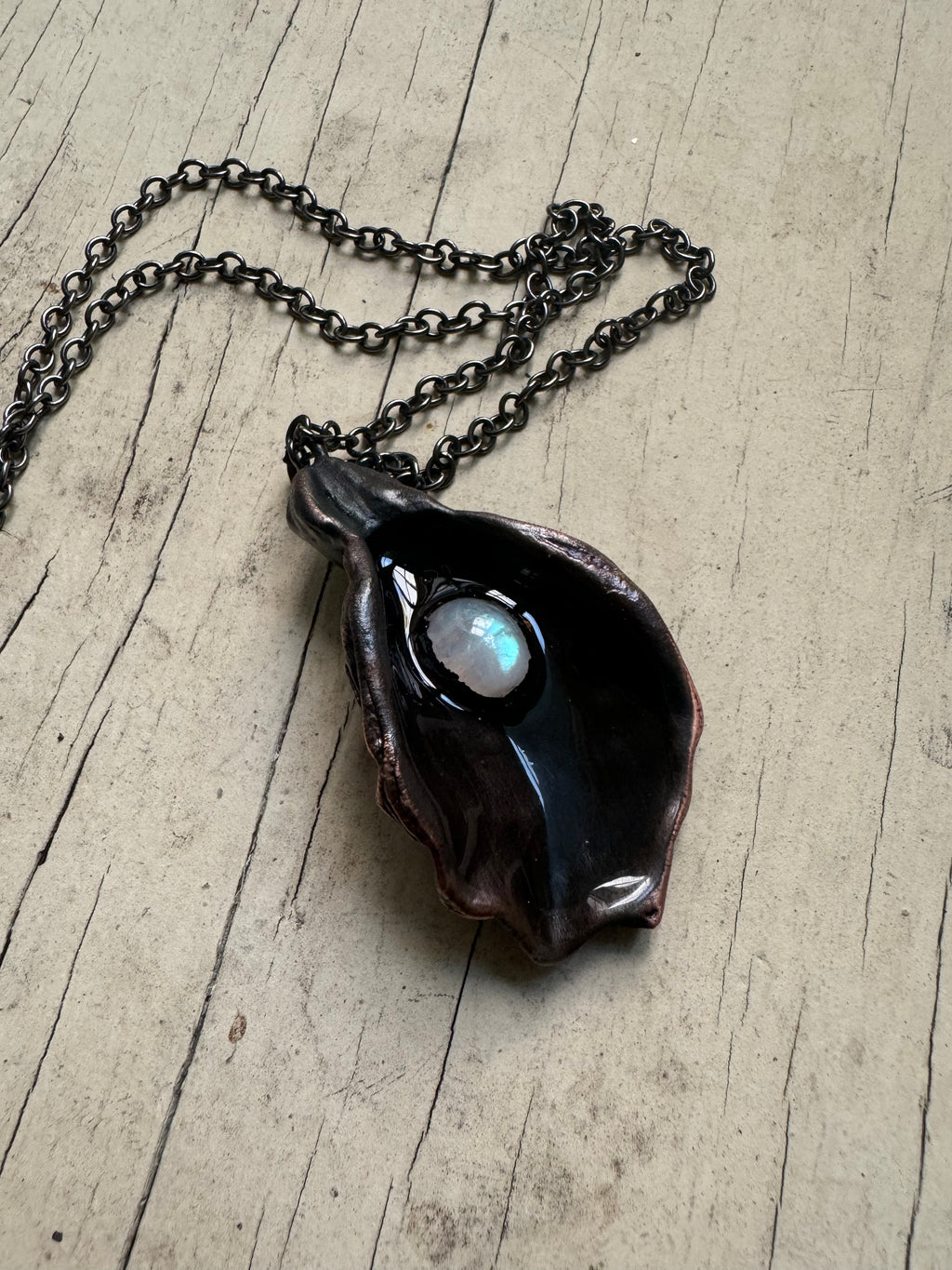 Oyster and Moonstone Pendant