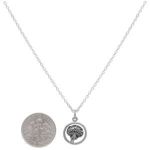 18 Inch Agaric Mushroom Charm Necklace: Sterling Silver