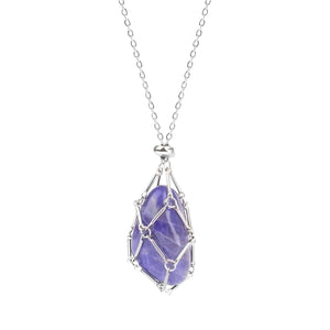 Adjustable Metal Crystal Necklace Holder: Silver