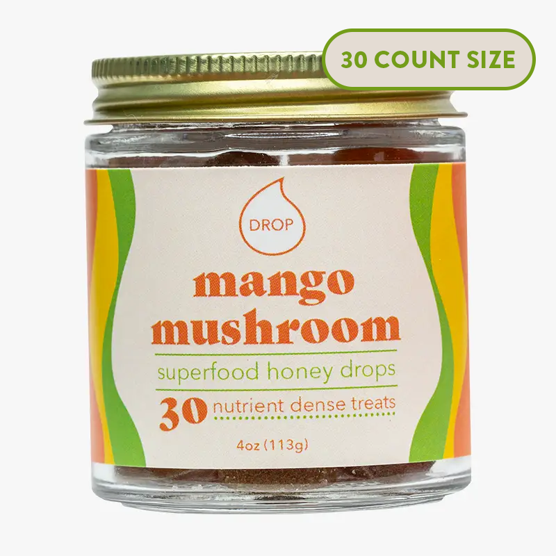 Mango Mushroom | Mushroom Honey Gummy | Immune & Pain Relief: 5 Count Pouch (Grab & Go Sample)