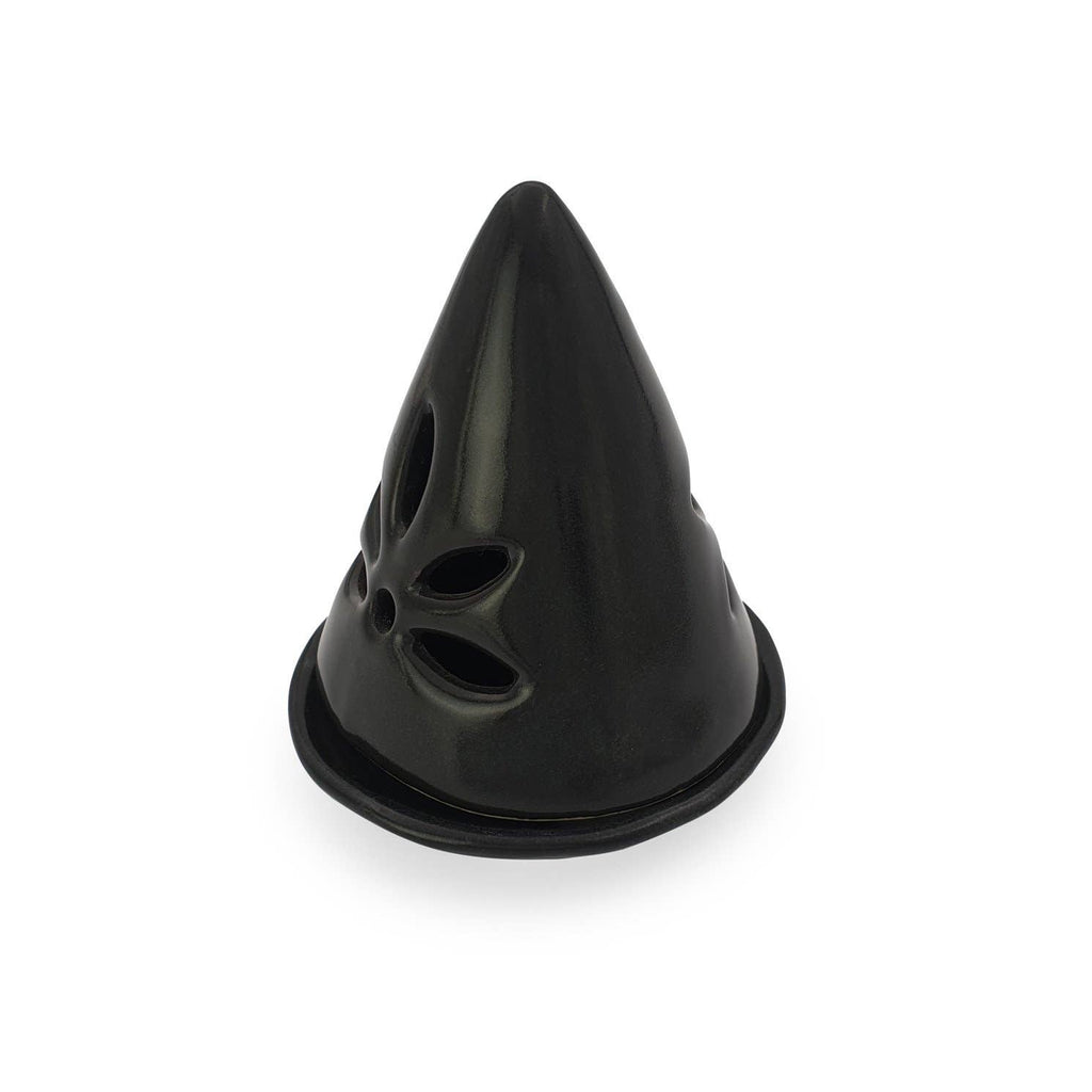 Ceramic Incense Holder Cone: L 10 cm / Black