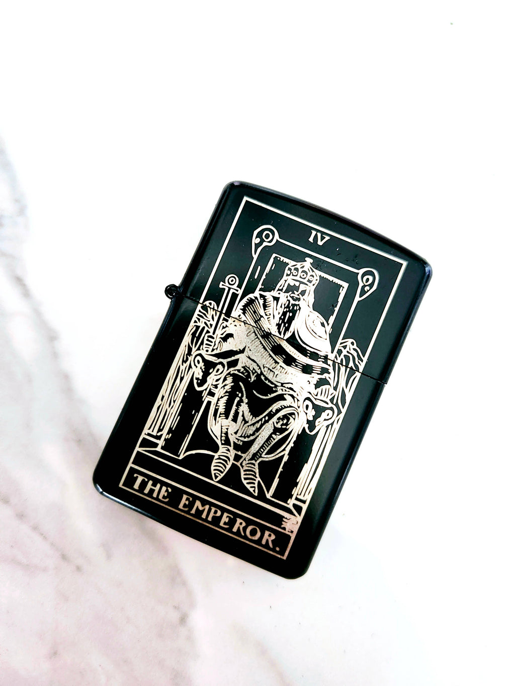 Emperor Tarot Engraved Flip Top Metal Windproof Lighter