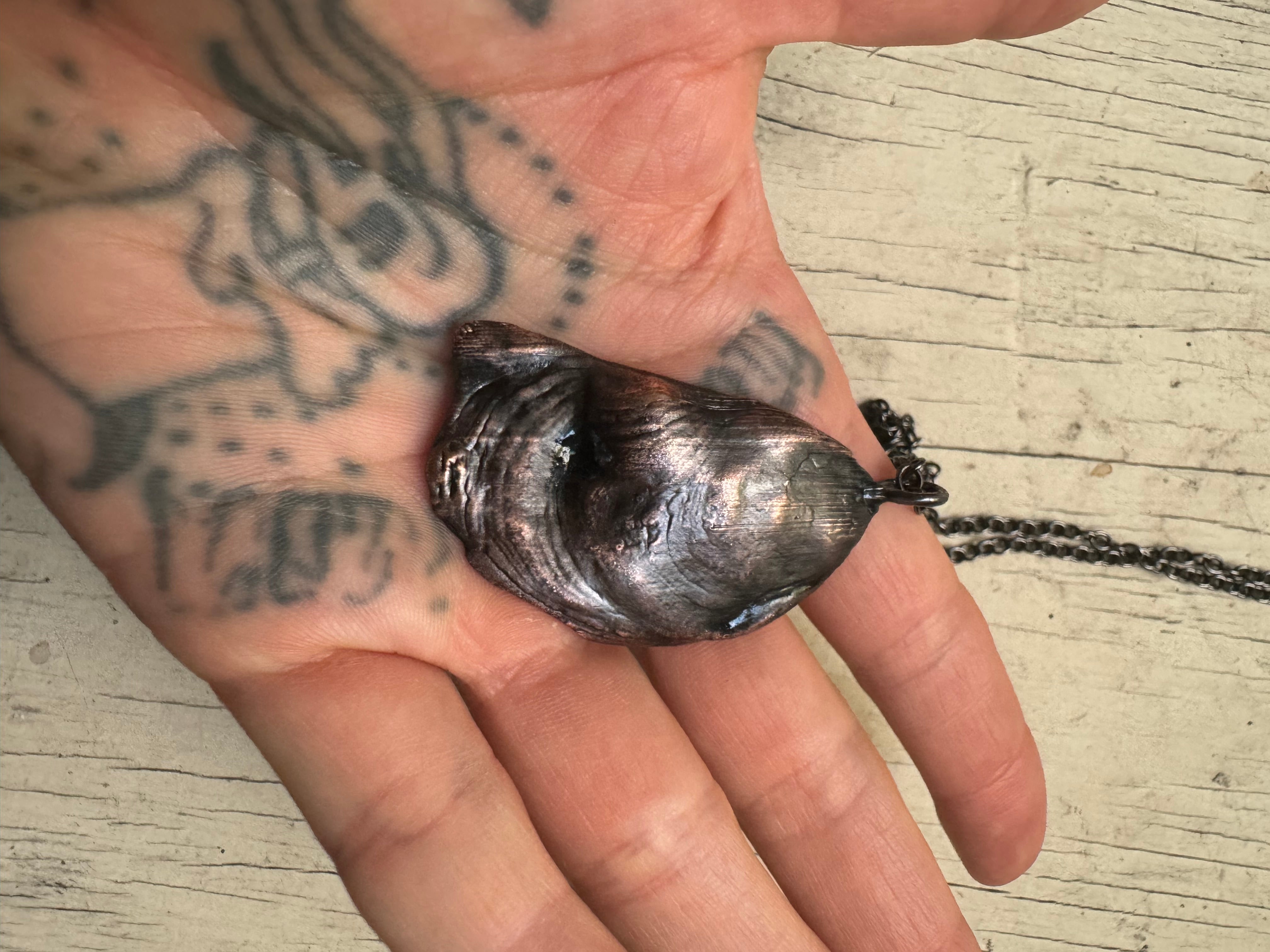 Oyster and Moonstone Pendant