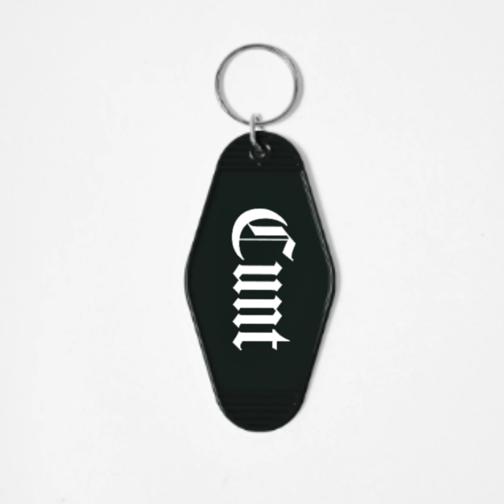 Goth Alt Funny Motel Keychain Accessory, Cunt