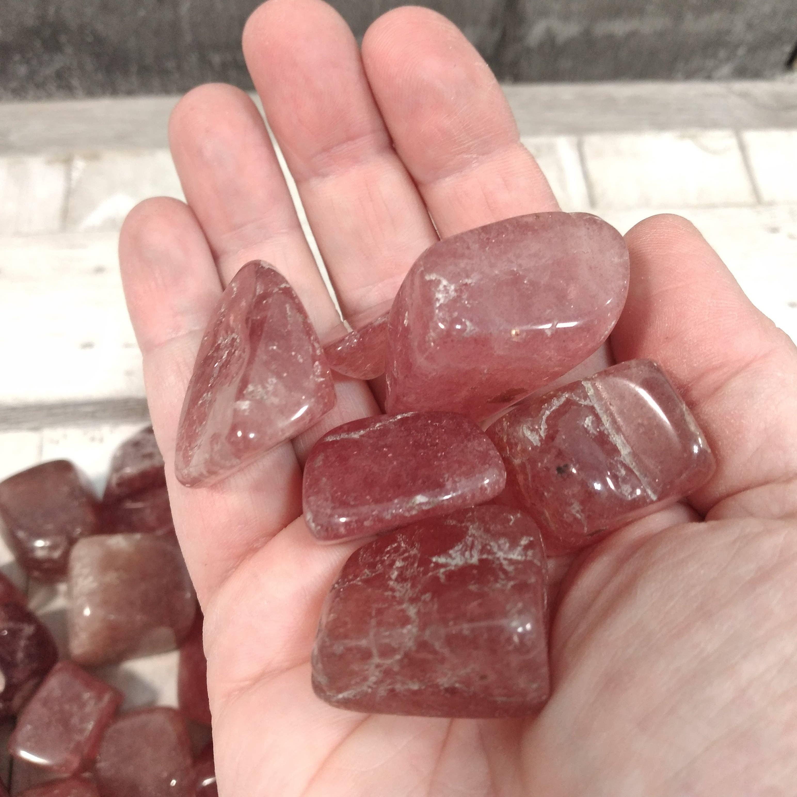 Tumbled Strawberry Quartz