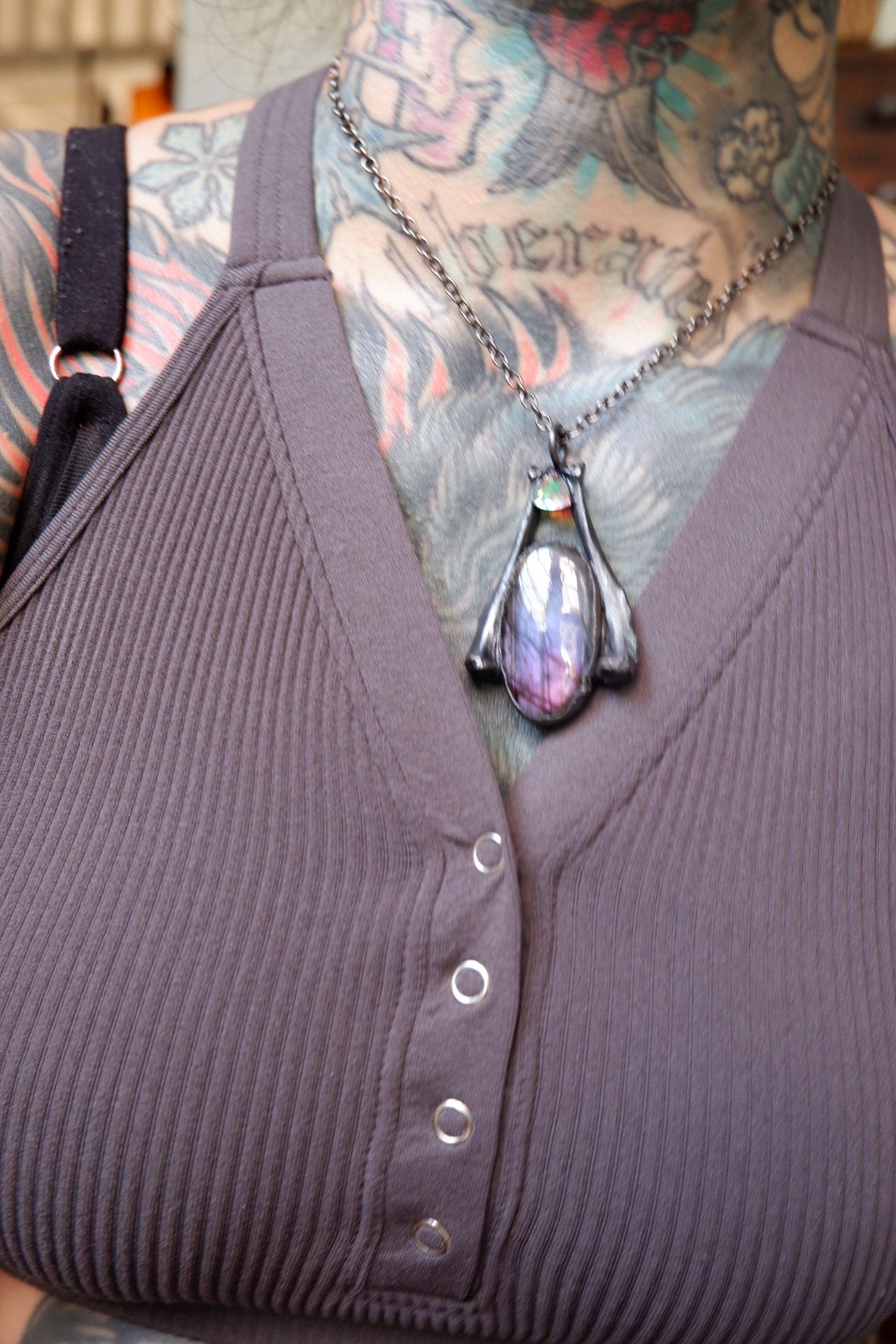 Purple Labradorite Pendant