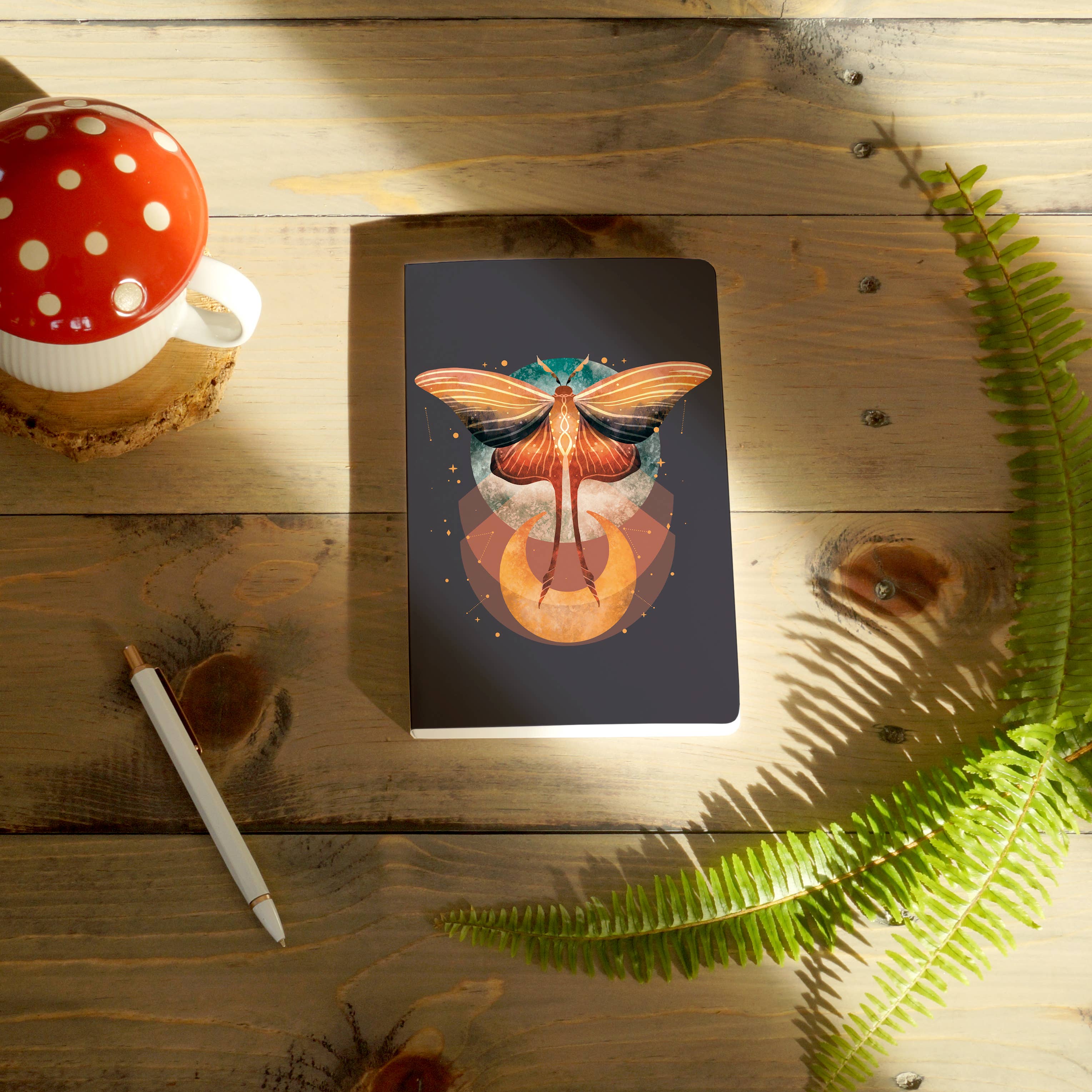 Cosmic Moth Layflat Journal Notebook: Lined / Classic