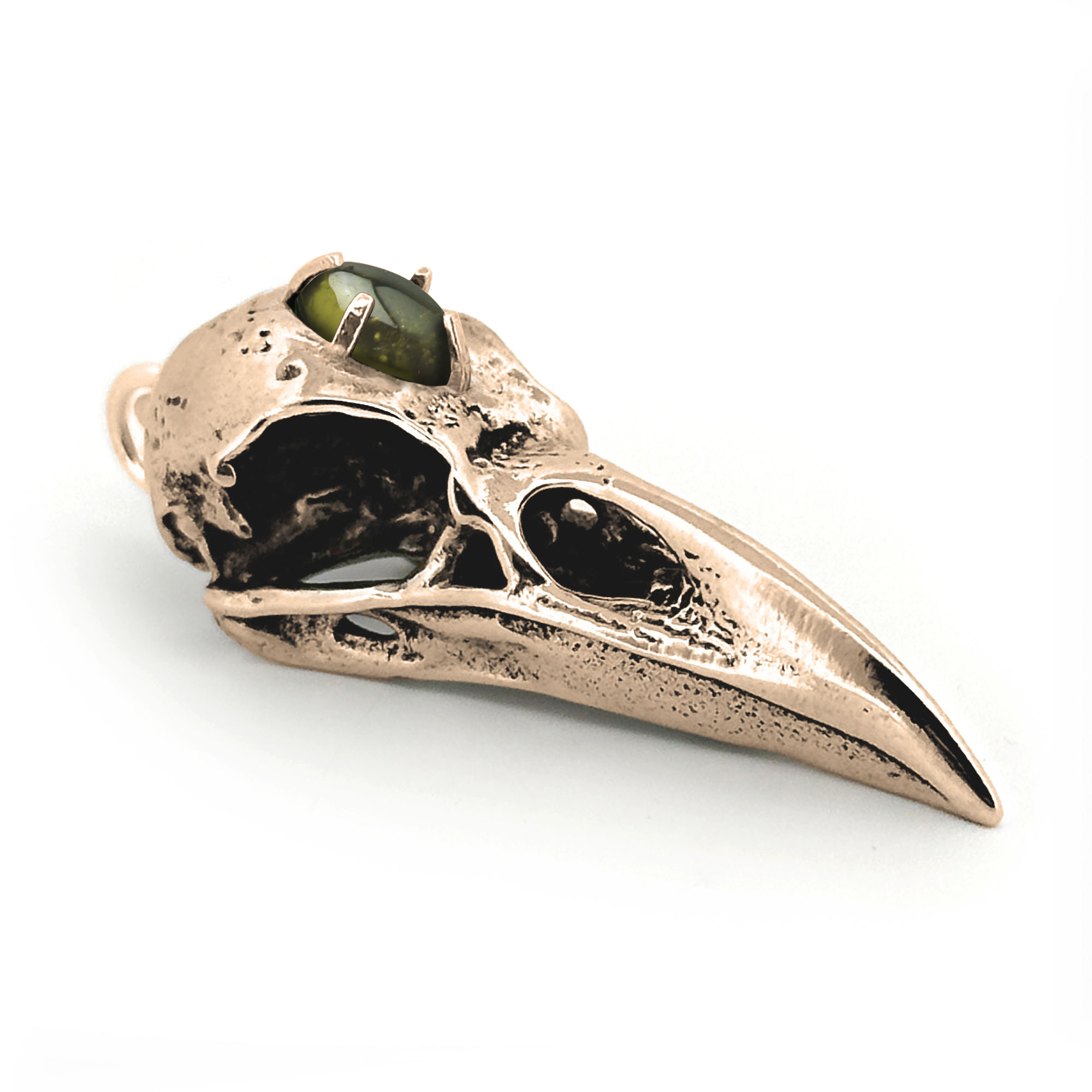Gemstone Raven: None / Red Garnet / White Bronze