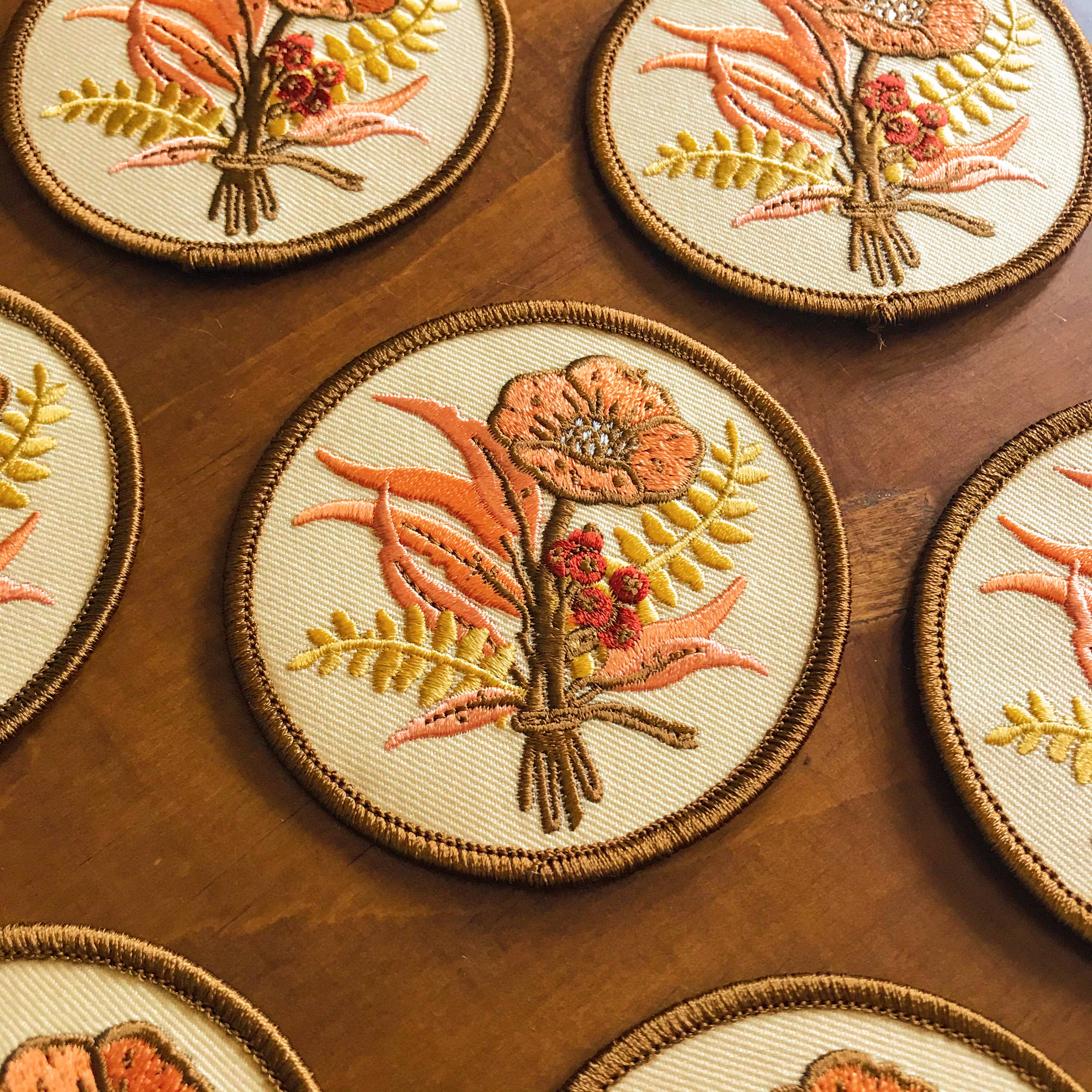 Floral Embroidered Patch, Iron on Patch