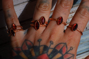 GARNET MARQUIS RING Faceted