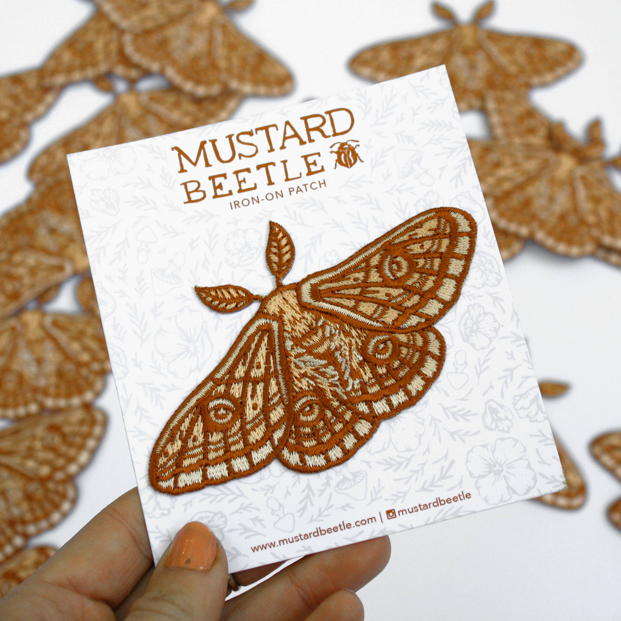 Emperor Moth Embroidered Patch, Iron on Patch