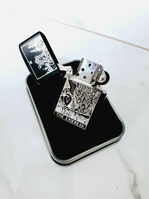 Empress Tarot Engraved Flip Top Metal Windproof Lighter
