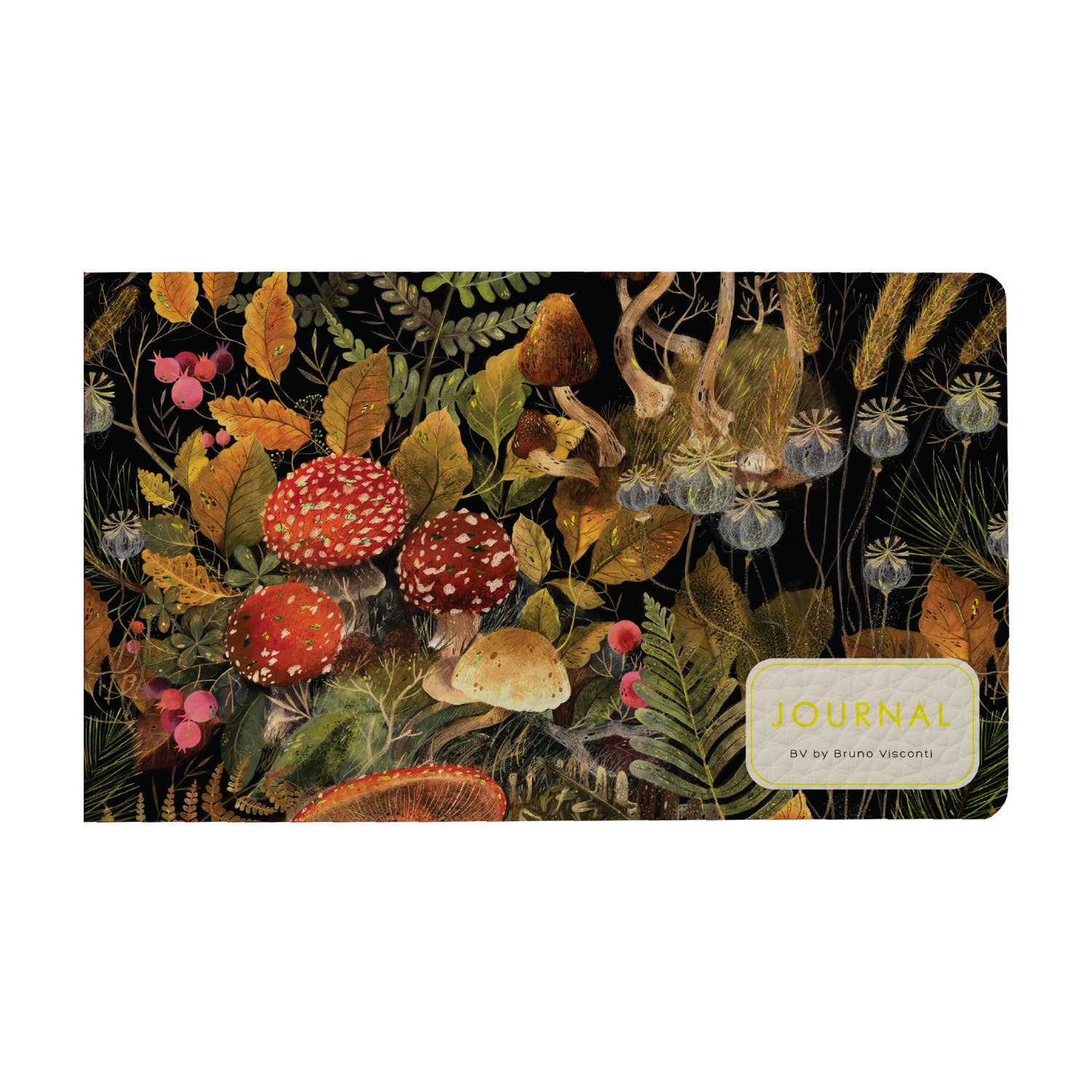 Horizontal Vegan Leather Weekly Planner - Forest Mushrooms