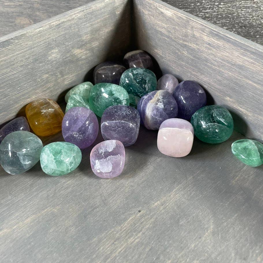 Colorful Fluorite Tumbled