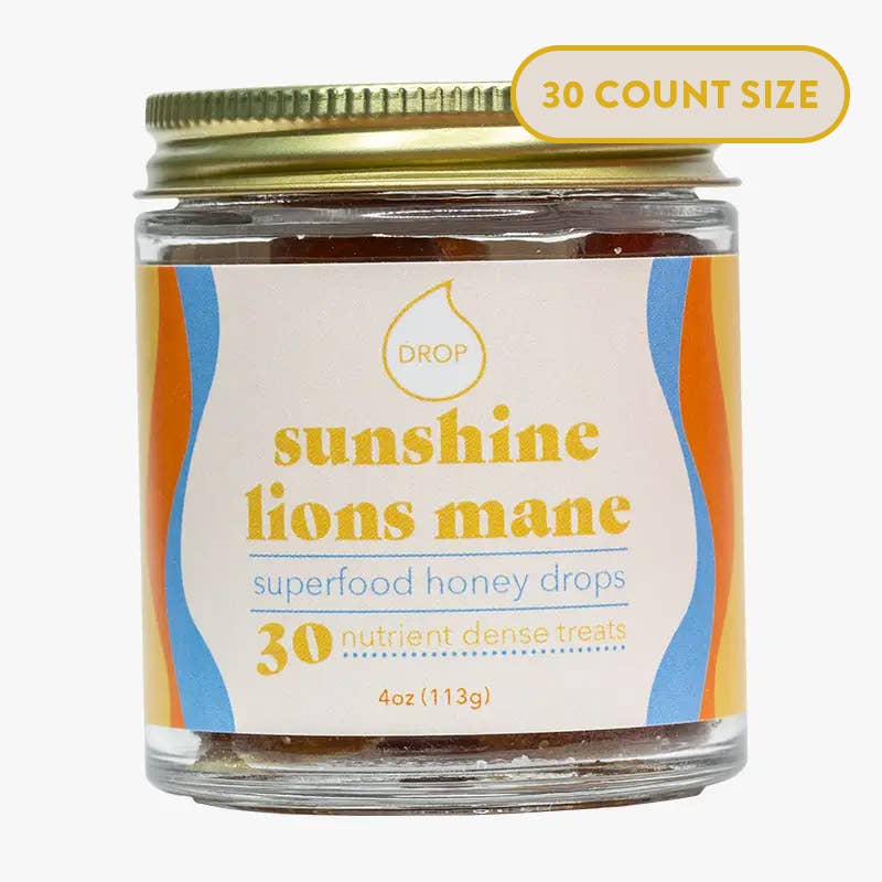 Sunshine Lion's Mane | Mushroom Honey Gummy | Energy & Focus: 30 Count Jar (Standard Retail)