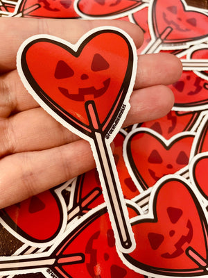 Lollipop Hearts Halloween Sticker