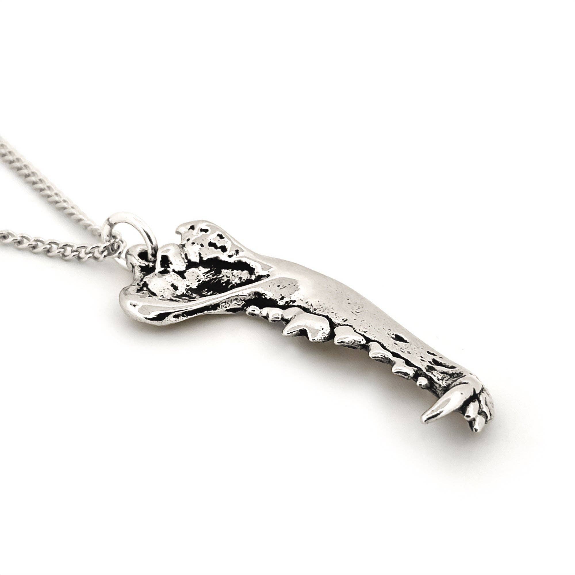 Dire Wolf Jaw Pendant: White Bronze