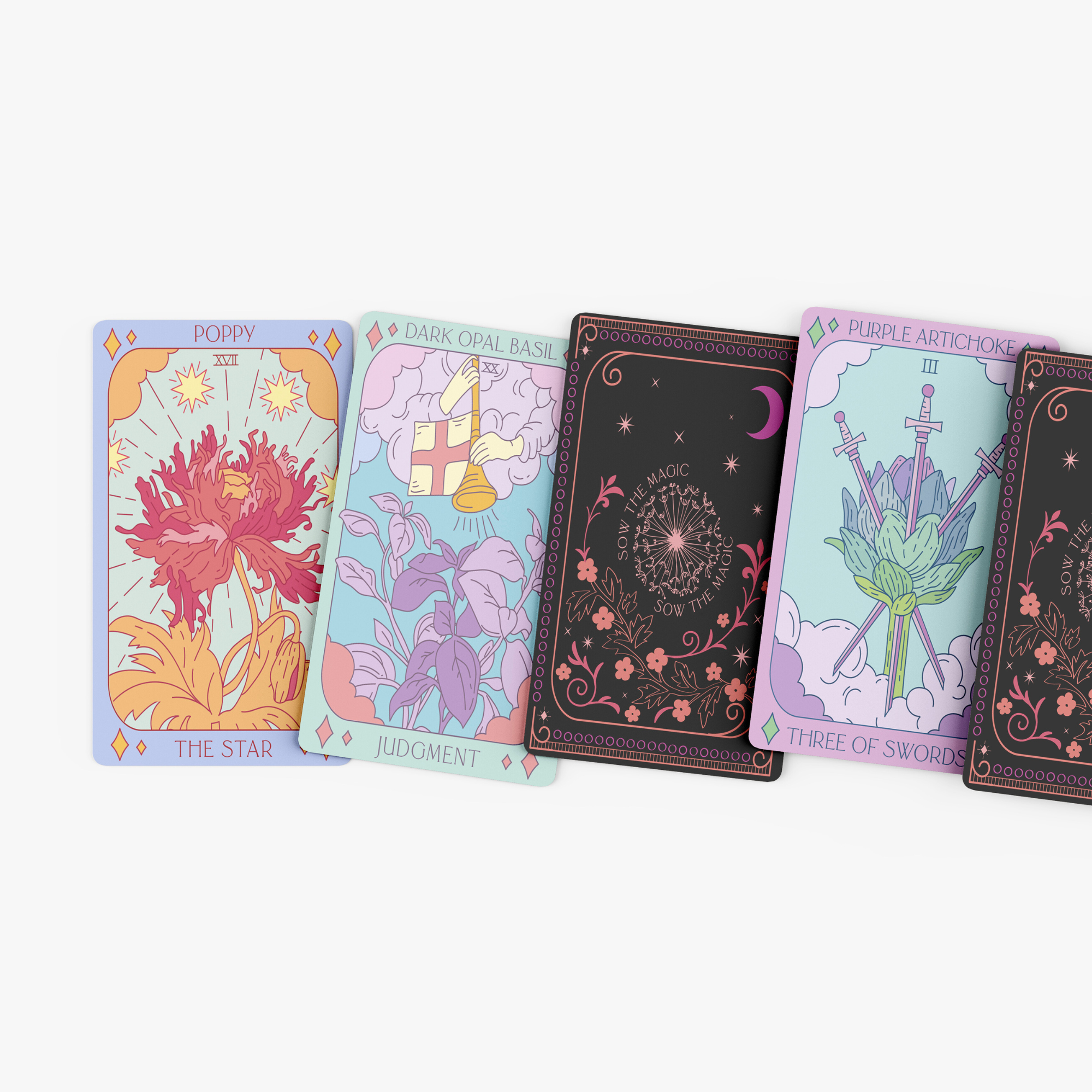 Botanical Tarot Deck + Guidebook by: Sow the Magic