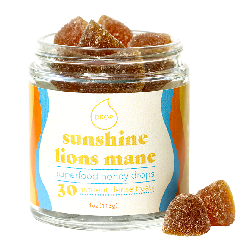 Sunshine Lion's Mane | Mushroom Honey Gummy | Energy & Focus: 30 Count Jar (Standard Retail)