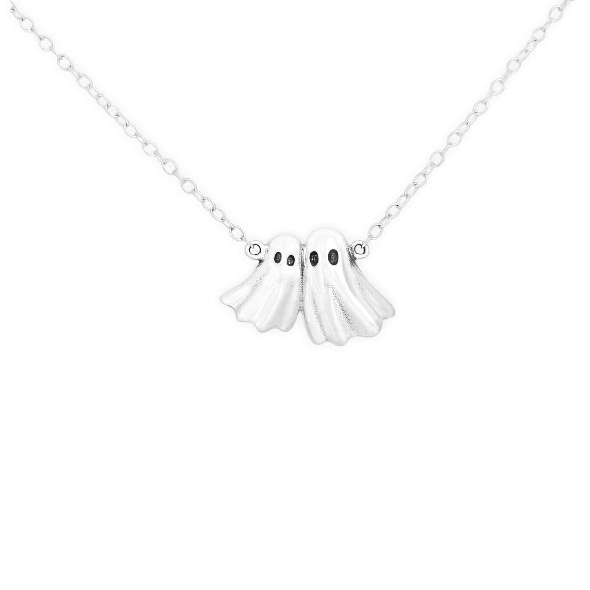 Sterling Silver Two Ghosts Festoon Necklace