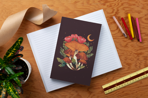 Midnight Mushroom Medium Layflat Journal Notebook