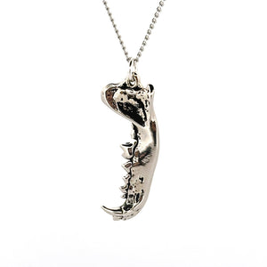 Dire Wolf Jaw Pendant: White Bronze