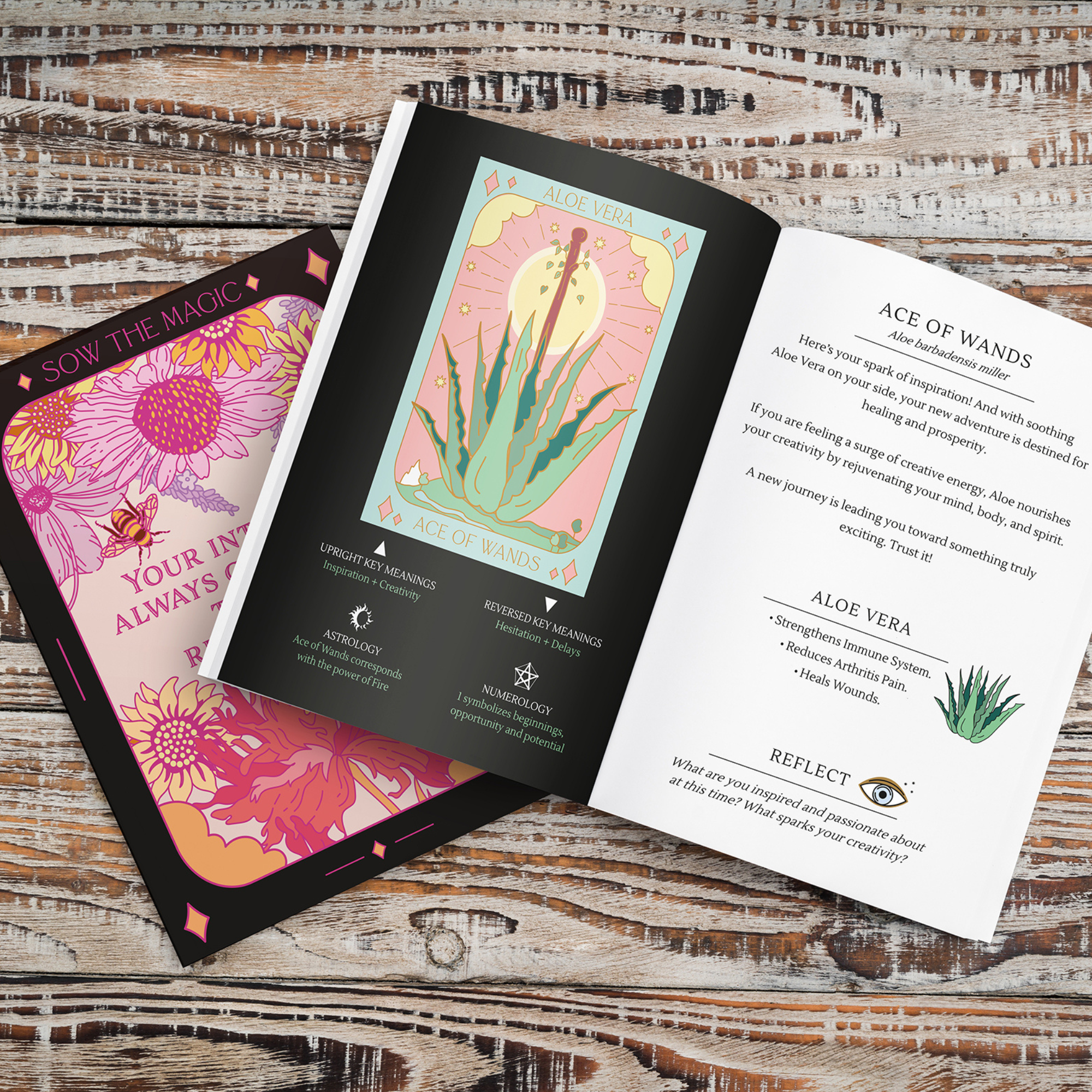 Botanical Tarot Deck + Guidebook by: Sow the Magic