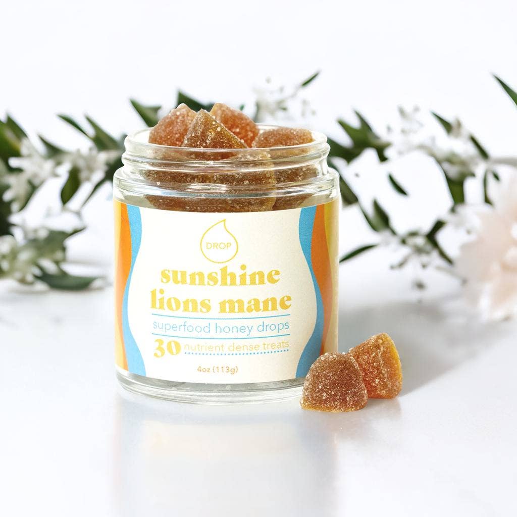 Sunshine Lion's Mane | Mushroom Honey Gummy | Energy & Focus: 30 Count Jar (Standard Retail)