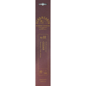 Herb & Earth Incense 20 Sticks - Cedar