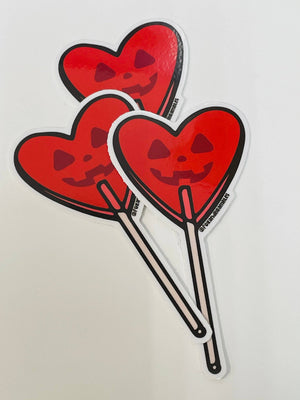 Lollipop Hearts Halloween Sticker