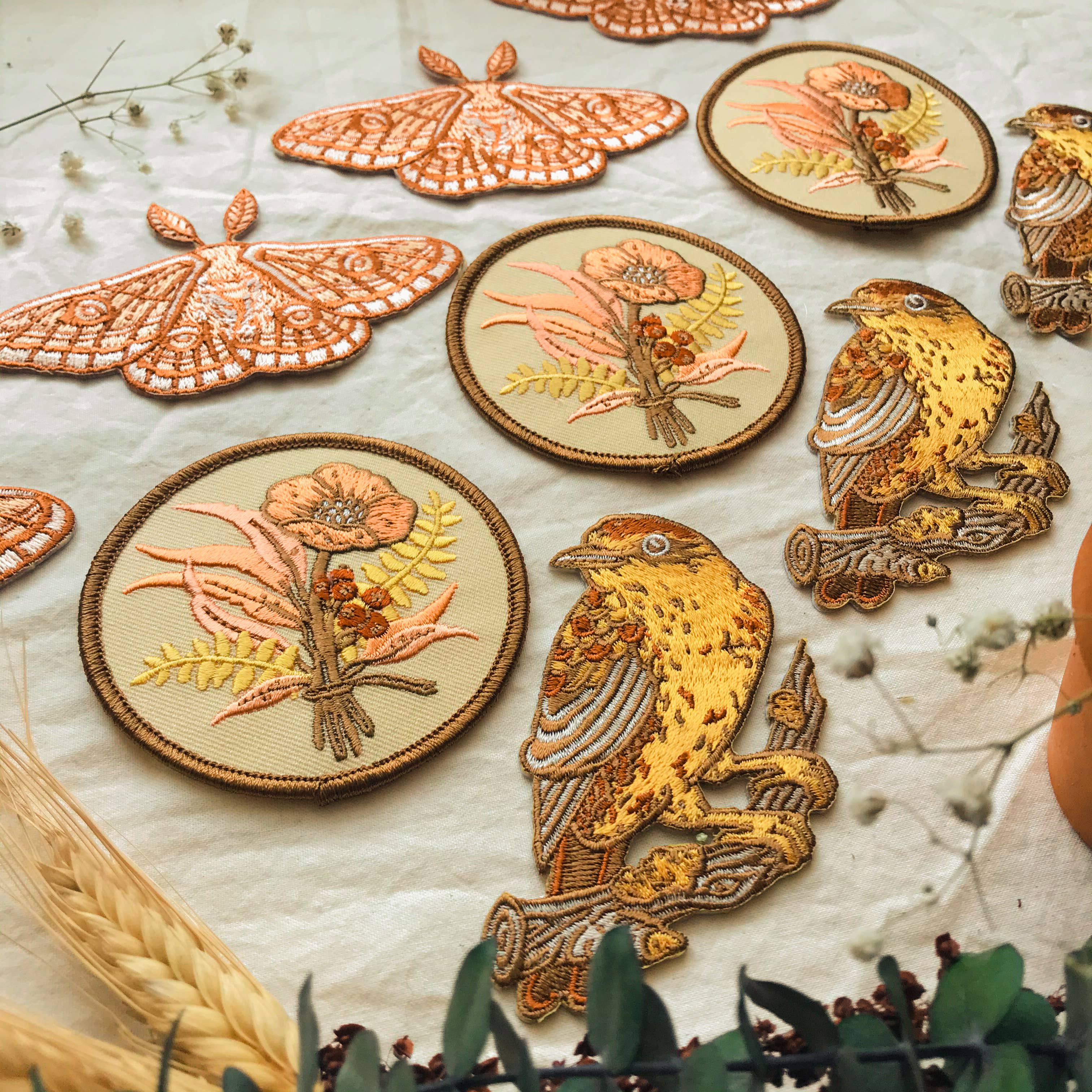 Floral Embroidered Patch, Iron on Patch