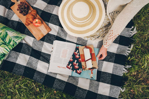 Navy Mushrooms Layflat Journal Notebook: Lined / Classic