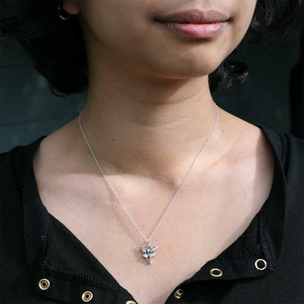 Sterling Silver Luna Moth Necklace