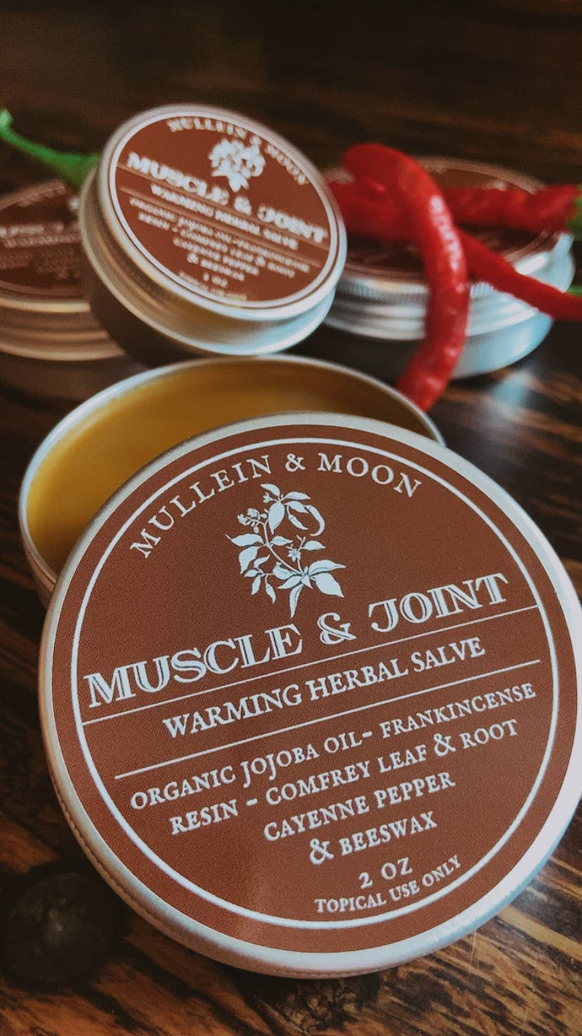 Muscle & Joint warming herbal salve: 1 oz