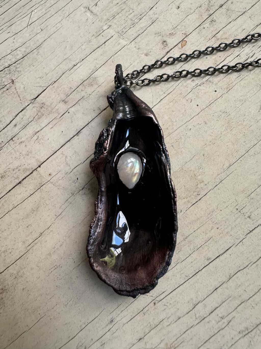 Oyster and Moonstone Pendant