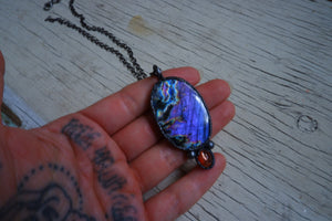 ￼labradorite and sunstone pendant