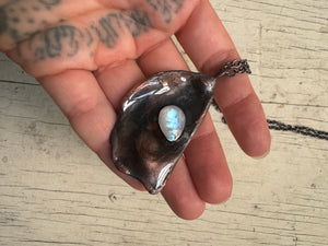 Oyster and Moonstone Pendant