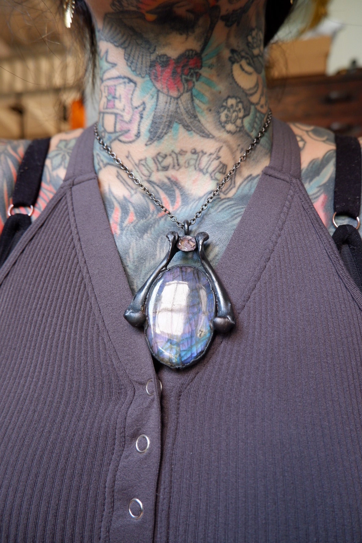 Purple Labradorite Pendant