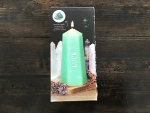 Luck Crystal Candle with Rough Green Aventurine