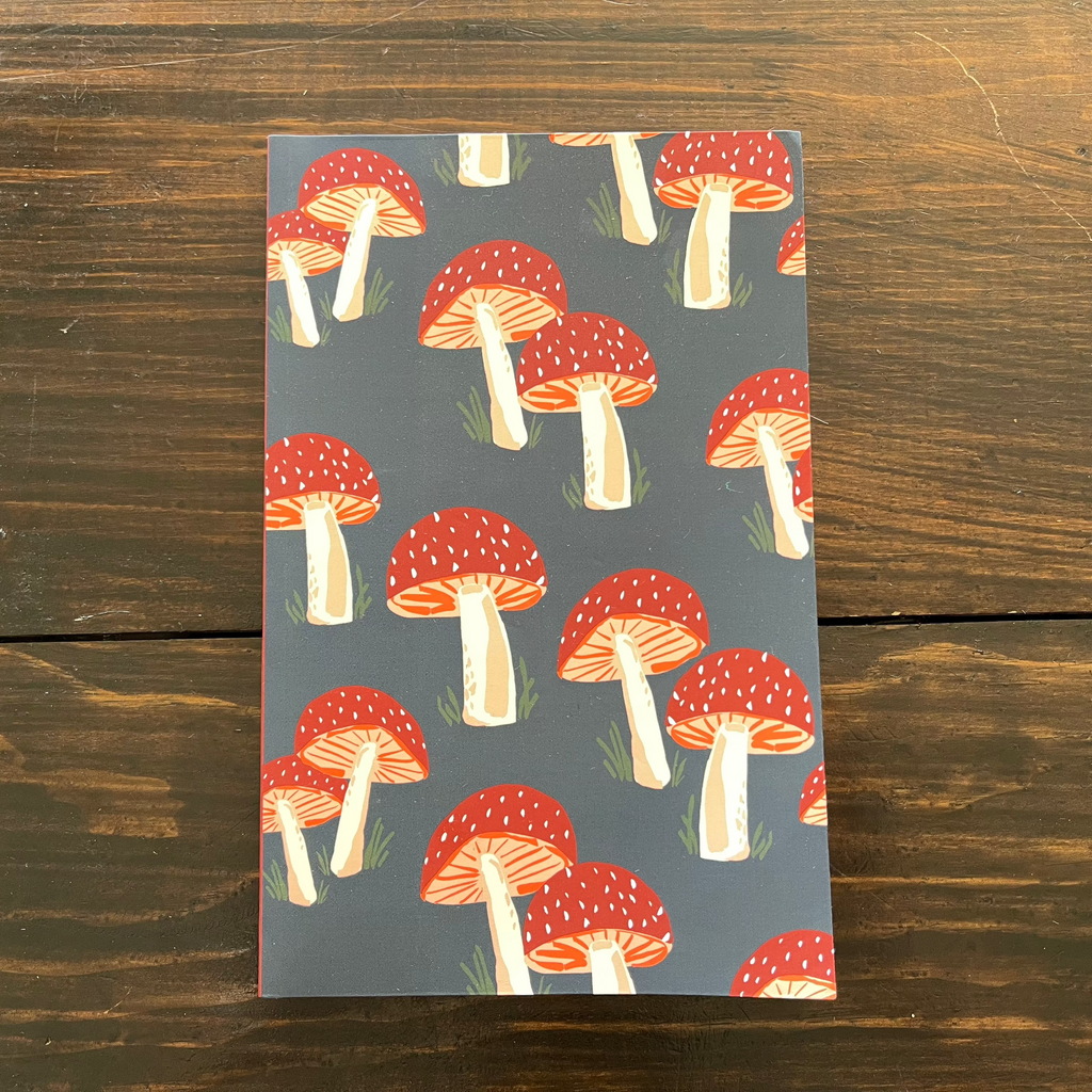 Navy Mushrooms Layflat Journal Notebook
