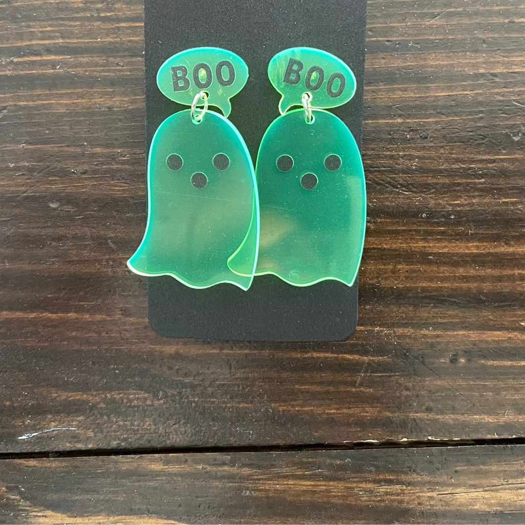 Halloween Boo Ghost Acrylic Earrings