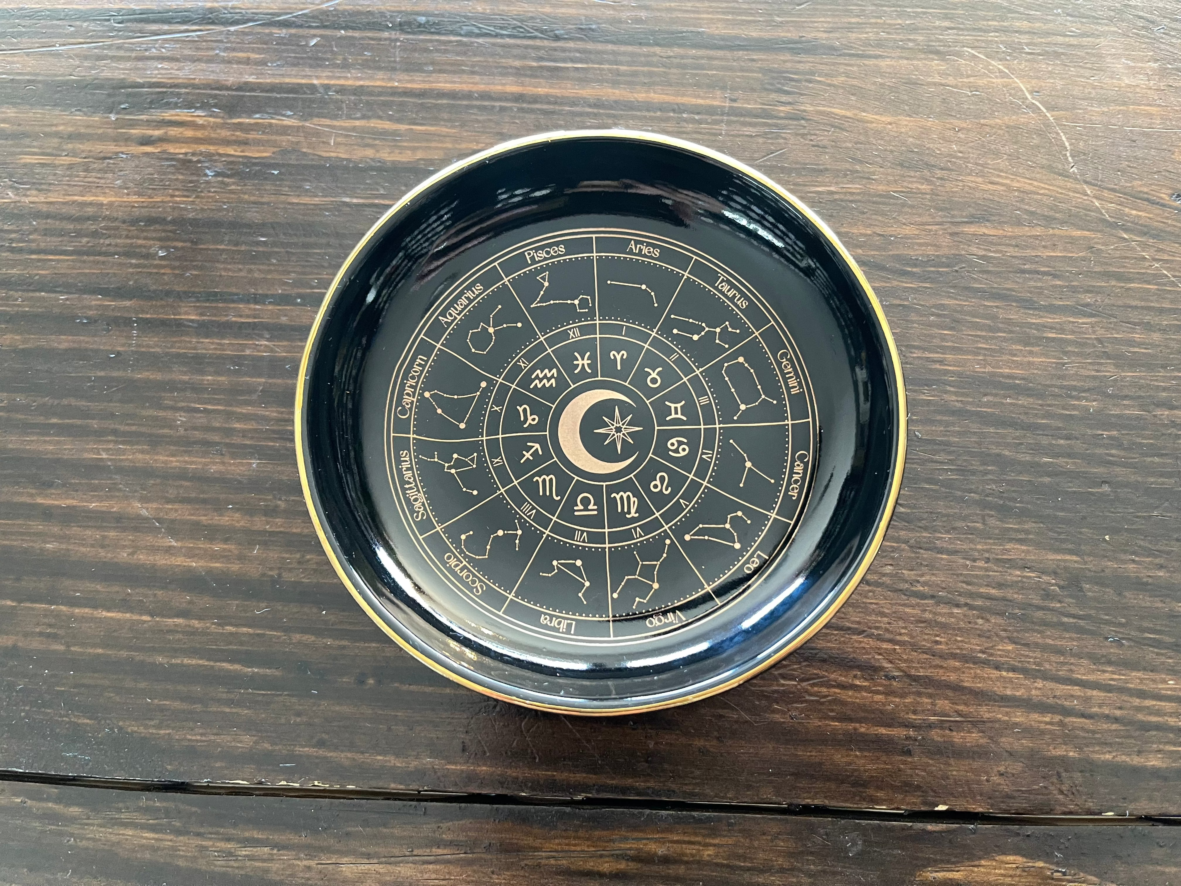 Black Astrology Wheel Trinket Dish