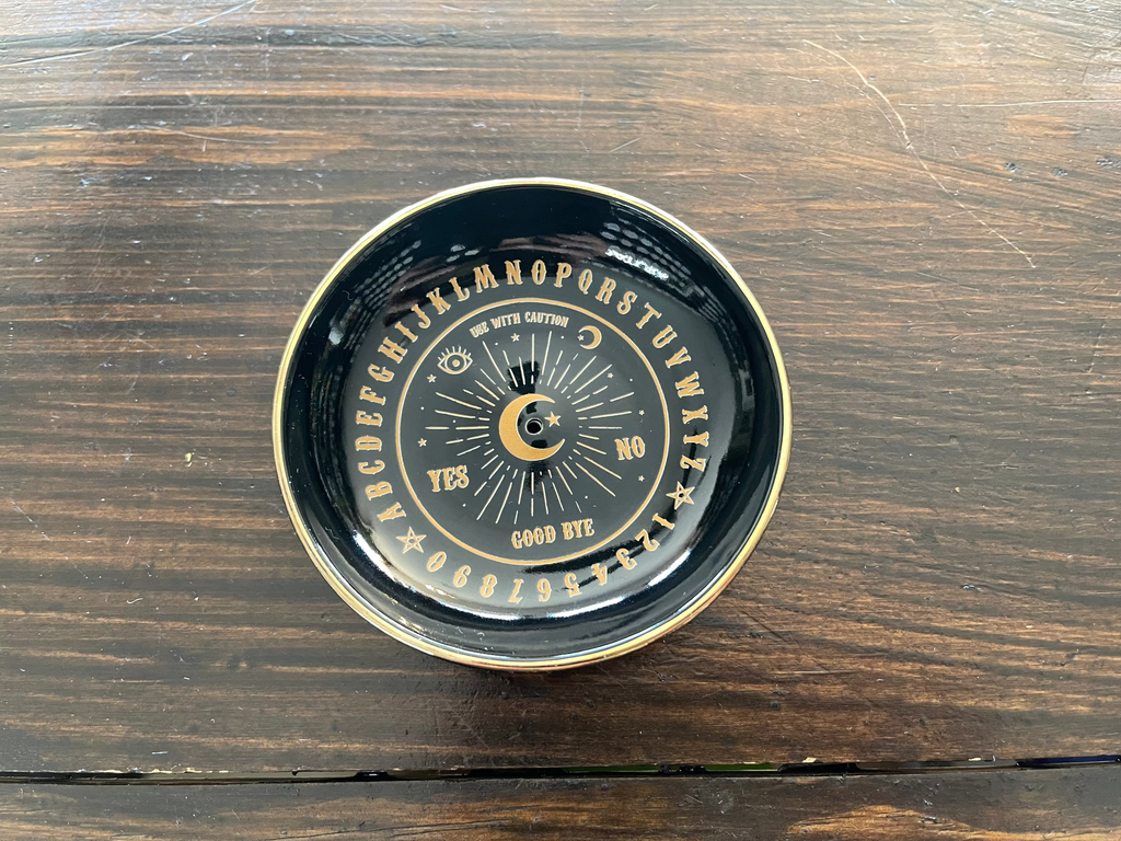 Round Black Talking Board Trinket Dish