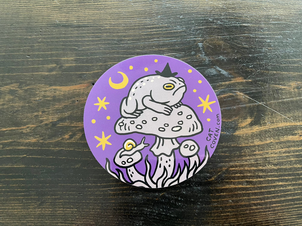 Grumpy Toad Witch - Vinyl Sticker