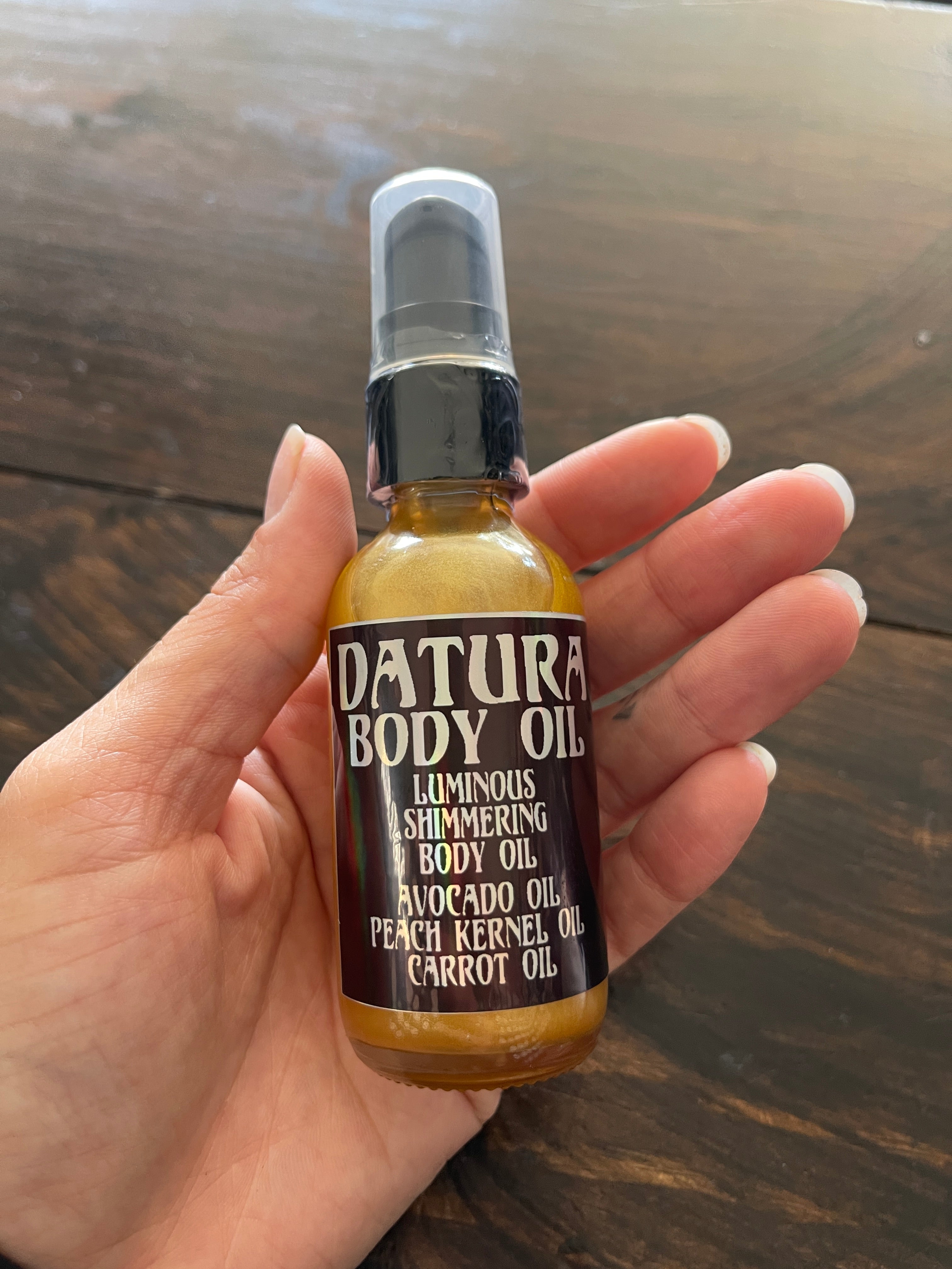 Luminous Shimmering Body Oil, Peach Kernel Oil & Avocado Oil 2oz