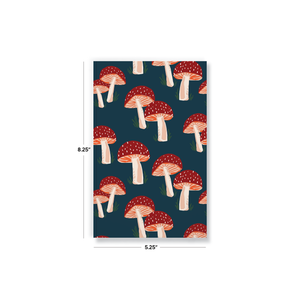 Navy Mushrooms Layflat Journal Notebook: Lined / Classic